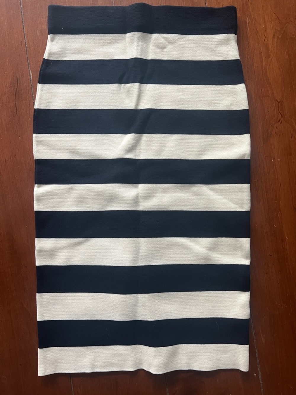 Striped Navy and White Pencil Skirt